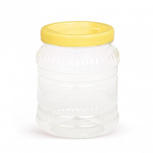 Банка для сыпучих продуктов ПЭТ Альтернатива, с крышкой и ручкой, 1,5 л, микс фото