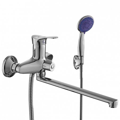 Смеситель для ванны с душем Fashun A2228, с длинным изливом, хром фото