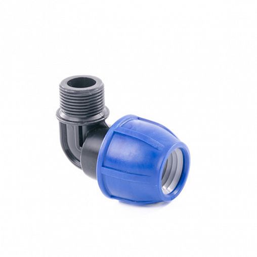 Отвод компрессионный для ПНД труб Lammin, наружная резьба, 20 x 1/2" фото