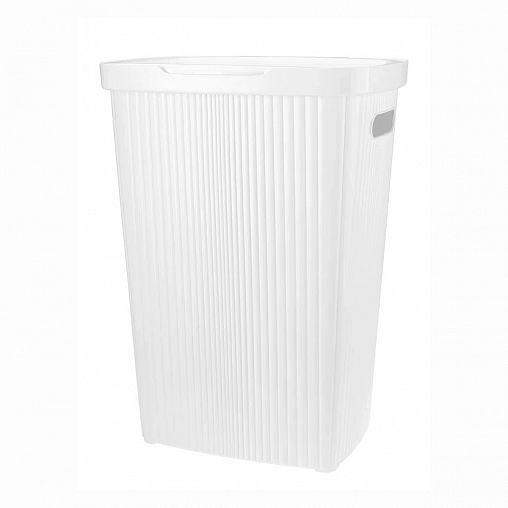 Корзина для белья Econova Velvet, 450 x 290 x 630 мм, 45 л, белая фото