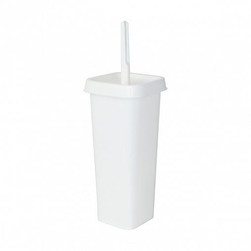 Ершик для унитаза Spin&Clean Step, с подставкой, пластик, белый фото