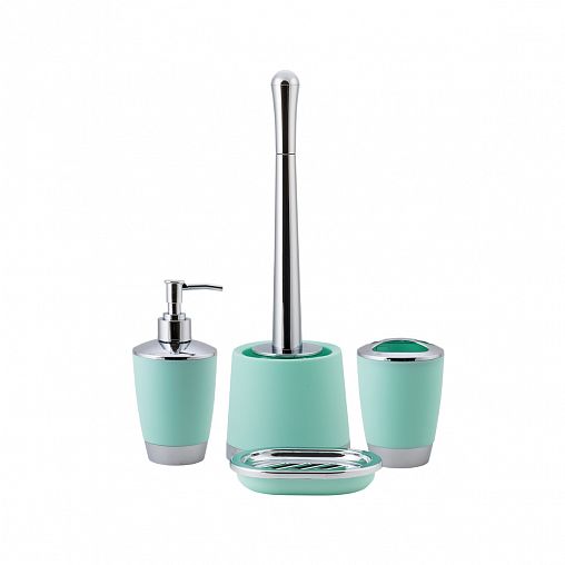 Ершик для унитаза Swensa Альма, с подставкой, пластик, мятный фото