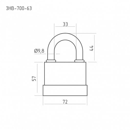 Замок навесной всепогодный Нора-М ЗНВ-700-63 72 мм, 3 ключа фото