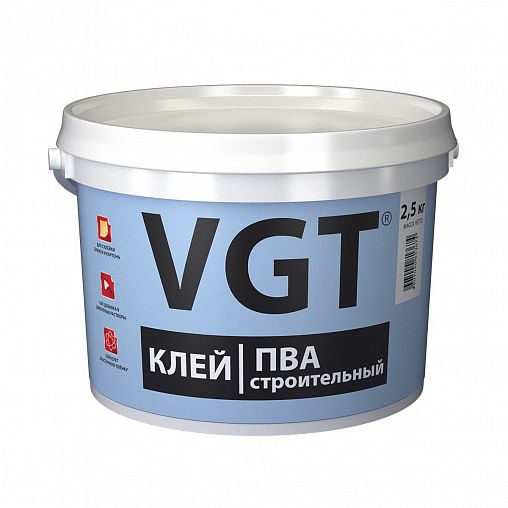 Клей ПВА строительный VGT, 2,5 кг фото