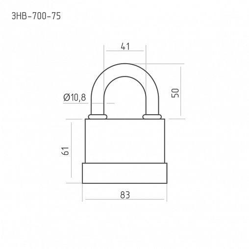 Замок навесной всепогодный Нора-М ЗНВ-700-75 83 мм, 3 ключа фото