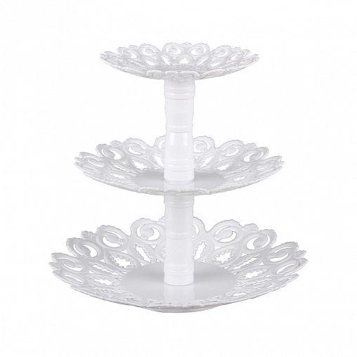 Фруктовница Альтернатива Мелодия, 3 яруса, белая фото