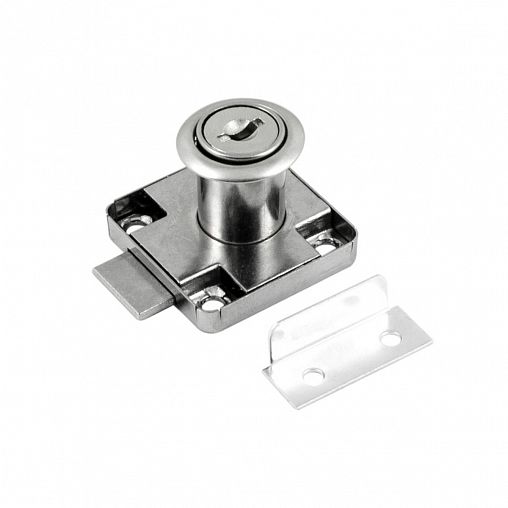 Замок мебельный Нора-М 6136, 2 ключа, хром фото