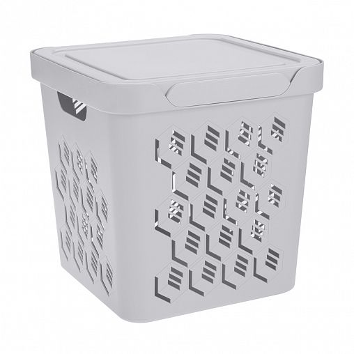 Ящик универсальный с крышкой Econova Deluxe, 286 x 286 x 286 мм, 18 л, светло-серый фото
