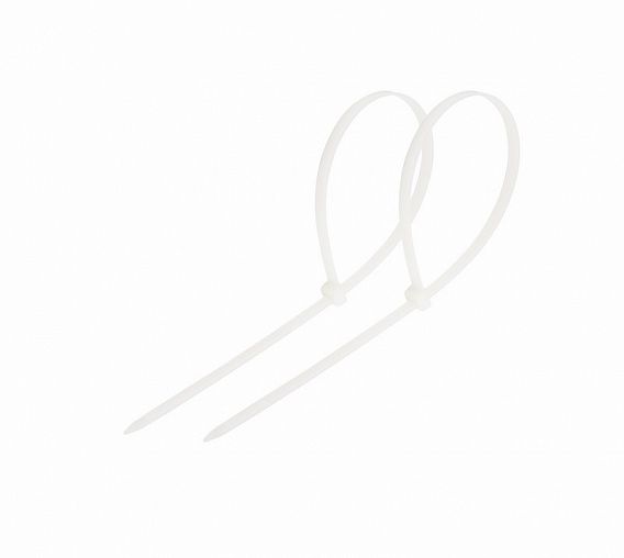 Хомут-стяжка Rexant, нейлон, 2,5 x 120 мм, 100 шт, белый фото