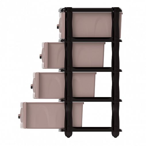 Комод четырехсекционный Альтернатива, 48 x 38 x 98 см, коричневый фото