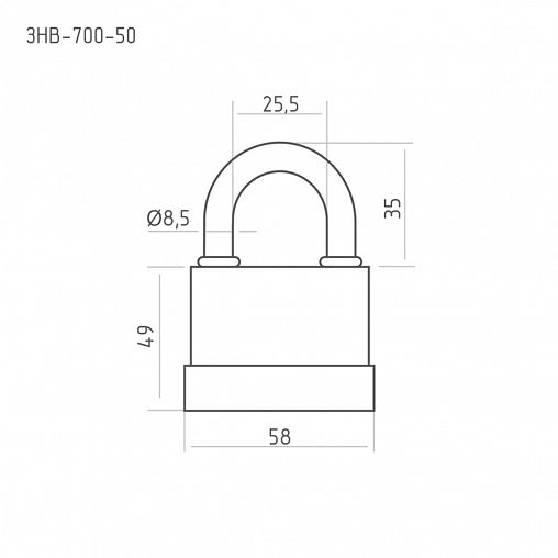 Замок навесной всепогодный Нора-М ЗНВ-700-50 58 мм, 3 ключа фото