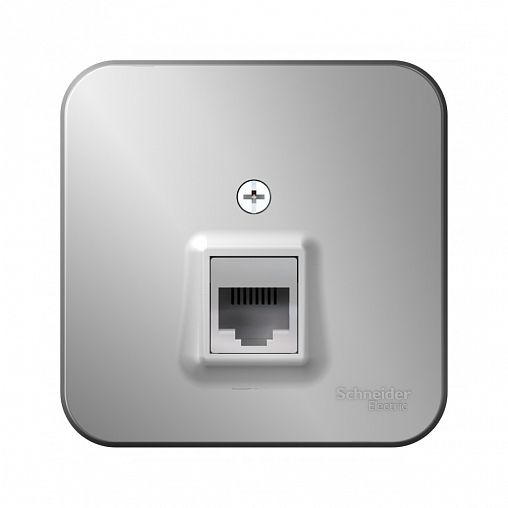 Розетка телефонная RJ11 Systeme (Schneider) Electric Blanca BLNIA011003, накладная, алюминий фото