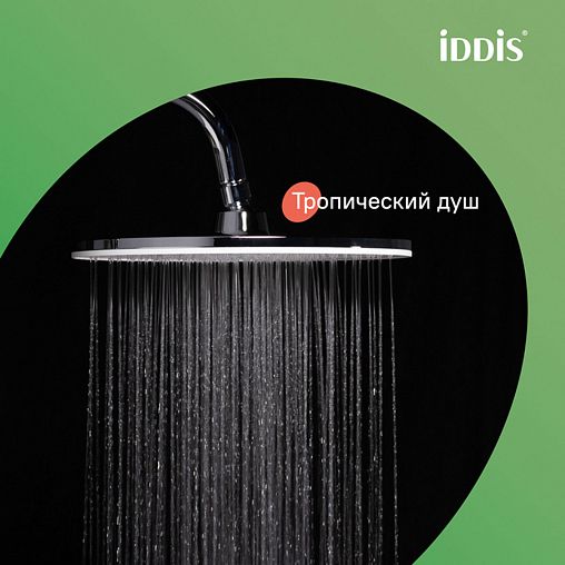 Душевая система с тропическим душем IDDIS Shelfy, с управлением Push Control, хром фото