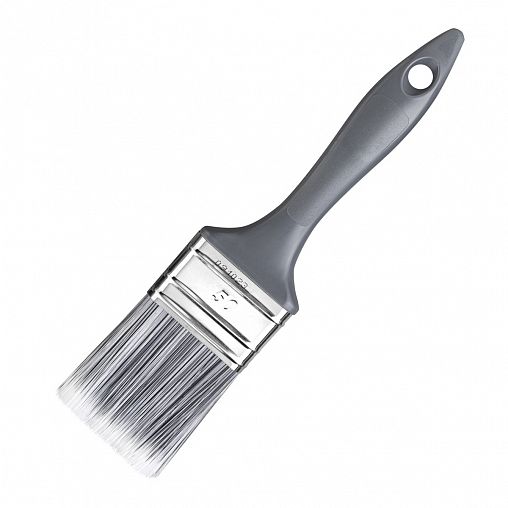 Кисть плоская Beorol Стандарт Металл M, искусственная щетина, пластиковая ручка, 50 x 15 мм фото