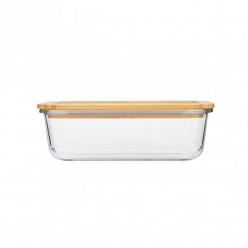 Контейнер Leonord Bambu, жаропрочное стекло, бамбуковая крышка, 1,5 л фото