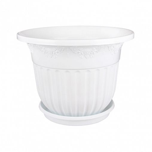 Горшок для цветов Альтернатива Лозанна, с поддоном, 4 л, белый фото