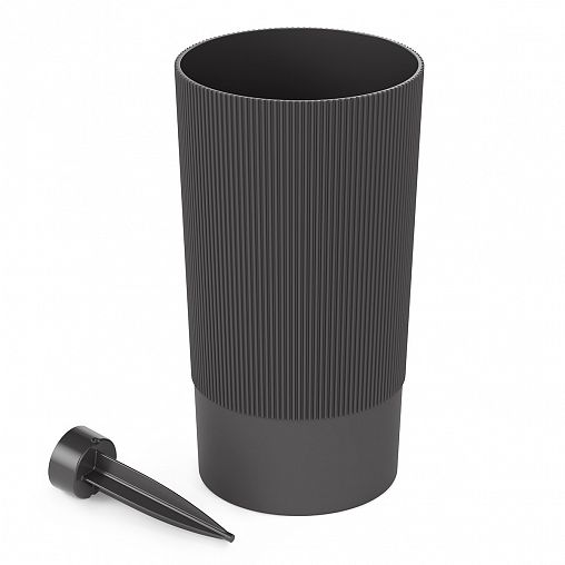 Ваза для цветов под срезку Альтернатива Версаль, с колышком, пластиковая, 28 см, графит фото