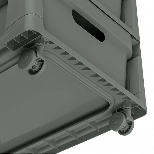 Комод четырехсекционный на колесах Econova Luxe, 300 x 385 x 690 мм, серый фото