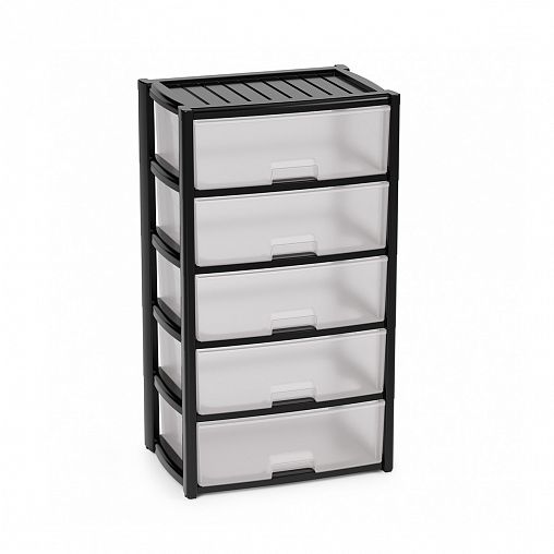 Комод пятисекционный Альтернатива Колорит, 56 x 39 x 100 см, черный фото