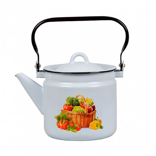 Чайник эмалированный СтальЭмаль, 2 л, с декором фото