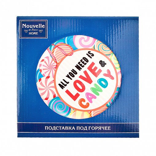 Подставка под горячее Nouvelle Home Сладости, керамика, пробковое основание, 18 x 23 см, микс фото