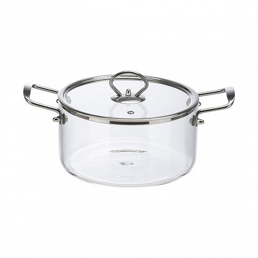 Кастрюля из жаропрочного стекла Leonord Italiano, с крышкой, 2,5 л фото