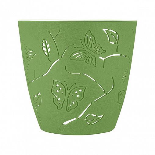 Горшок для цветов Plast Team Butterflies, 5,3 л, зеленое яблоко фото