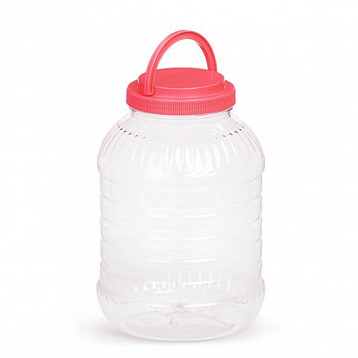 Банка для сыпучих продуктов ПЭТ Альтернатива, с ручкой, 5 л фото