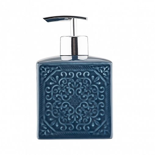 Дозатор для жидкого мыла Рыжий кот Марокко, керамика, синий фото