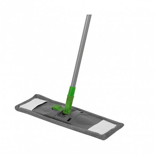 Швабра для пола Рыжий кот Mop Clean, насадка микрофибра, 44 x 14,5 см, рукоятка 75 - 120 см фото