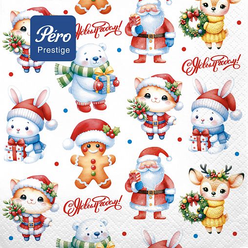 Салфетки бумажные сервировочные Pero Prestige Сказочные помощники, трехслойные, 20 шт фото