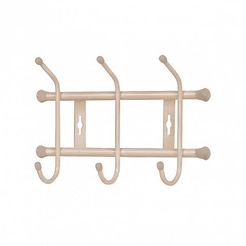 Вешалка настенная Nika ВН3/БЖ, 3 крючка, 28,5 x 18 x 6,7 см, бежевый фото