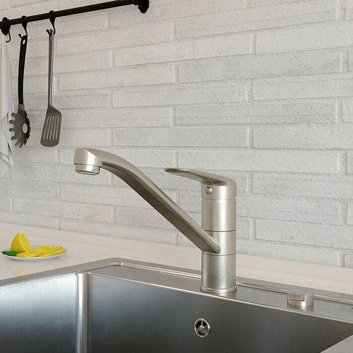 Смеситель для кухни IDDIS Male, никель матовый фото