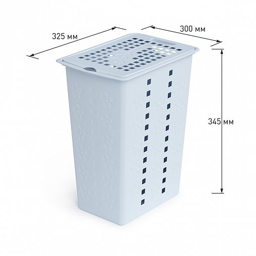 Корзина для белья Альтернатива Виолетта, 30 л, голубая фото