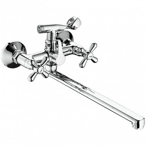 Смеситель для ванны с душем Fashun A2225, с длинным изливом, хром фото