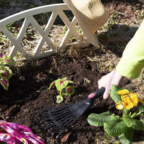 Грабли веерные мини Feona, 9 зубьев, пластиковые, 350 мм фото