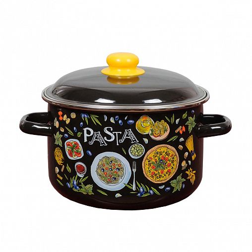 Кастрюля эмалированная СтальЭмаль Pasta с крышкой, 5,5 л фото
