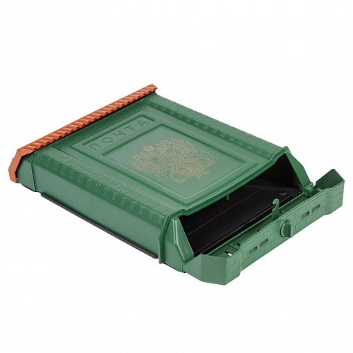 Почтовый ящик Цикл Премиум с пластиковой защелкой и накладкой, зеленый фото