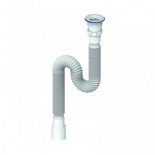 Сифон гофрированный Unicorn D230P, с выпуском 1 1/2" x 40 мм, 1200 мм фото