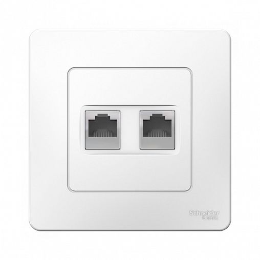 Розетка компьютерная RJ45 двойная Systeme (Schneider) Electric Blanca BLNIS045451, встр., белая фото