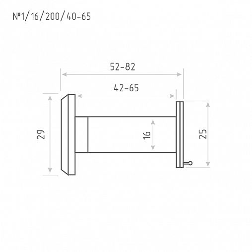 Дверной глазок со шторкой Нора-М №1/16/200/40-60, хром фото