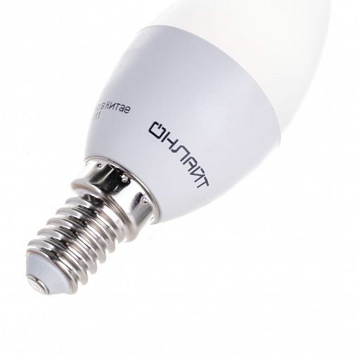 Лампа светодиодная LED Онлайт C37, свеча, 10W, 2700 K, E14, матовая, теплый свет фото Лампа светодиодная LED Онлайт C37, свеча, 10W, 2700 K, E14, матовая, теплый свет фото