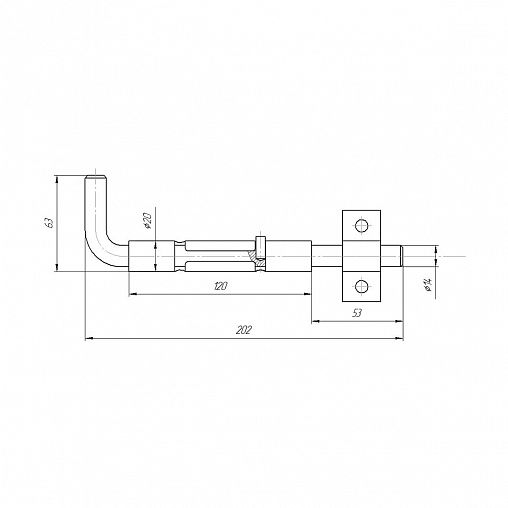 Засов дверной под сварку Секрет ЗД-08, 120 мм фото