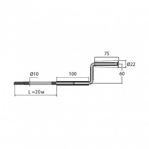 Трос сантехнический VIRPlast, пружинный, 20 м, d 10 мм фото
