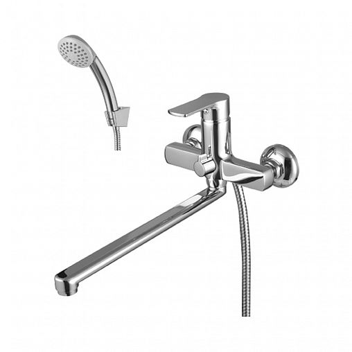 Смеситель для ванны с душем Lemark Plus Grace LM1551C, с длинным изливом, однорычажный, хром фото