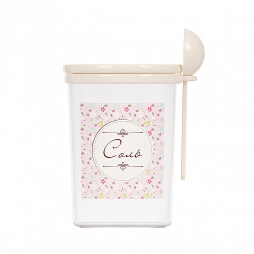 Банка для сыпучих продуктов Альтернатива Ассорти, с ложкой, 1 л, соль фото