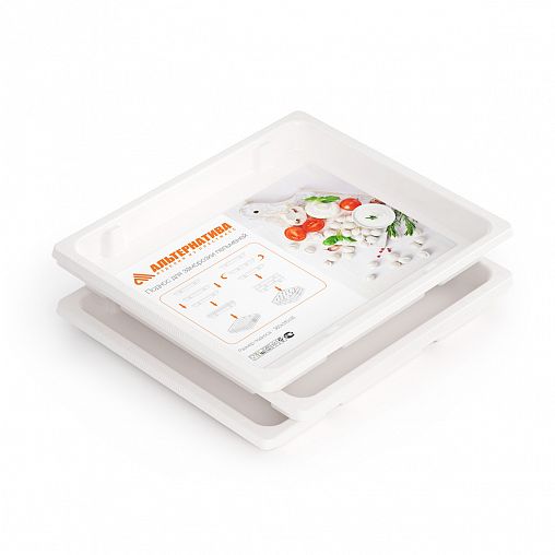 Поднос для заморозки пельменей Альтернатива, 360 x 310 x 35 мм, 3 шт, белый фото