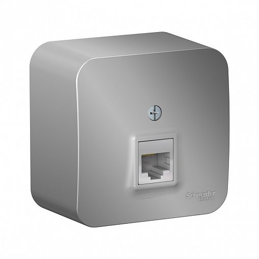 Розетка компьютерная RJ45 Systeme (Schneider) Electric Blanca, накладная, алюминий фото