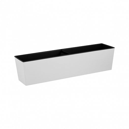 Ящик балконный InGreen London Cube, со вставкой, 60 см, белоснежный жасмин фото