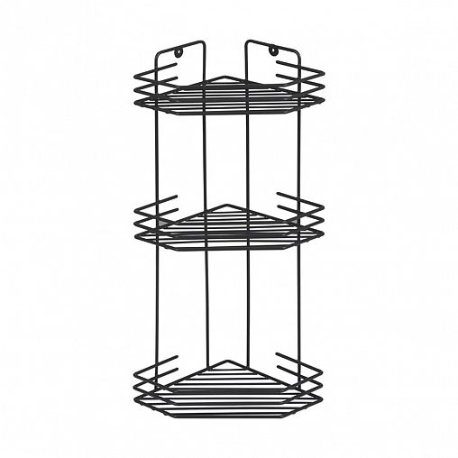 Полка в ванную угловая Рыжий кот, 3-х ярусная, 20,5 x 20,5 x 52 см, графит фото Полка в ванную угловая Рыжий кот, 3-х ярусная, 20,5 x 20,5 x 52 см, графит фото